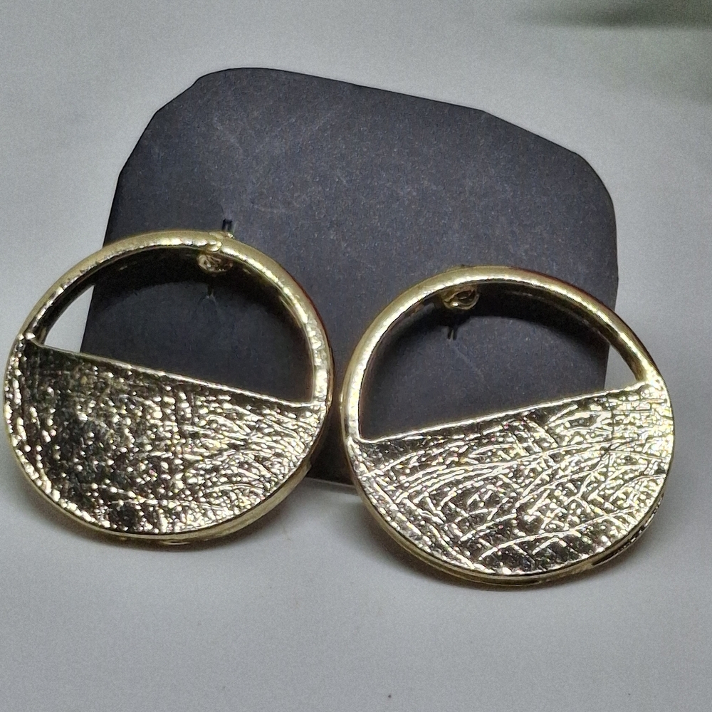 Elegant Gold tone Half Moon Earrings
